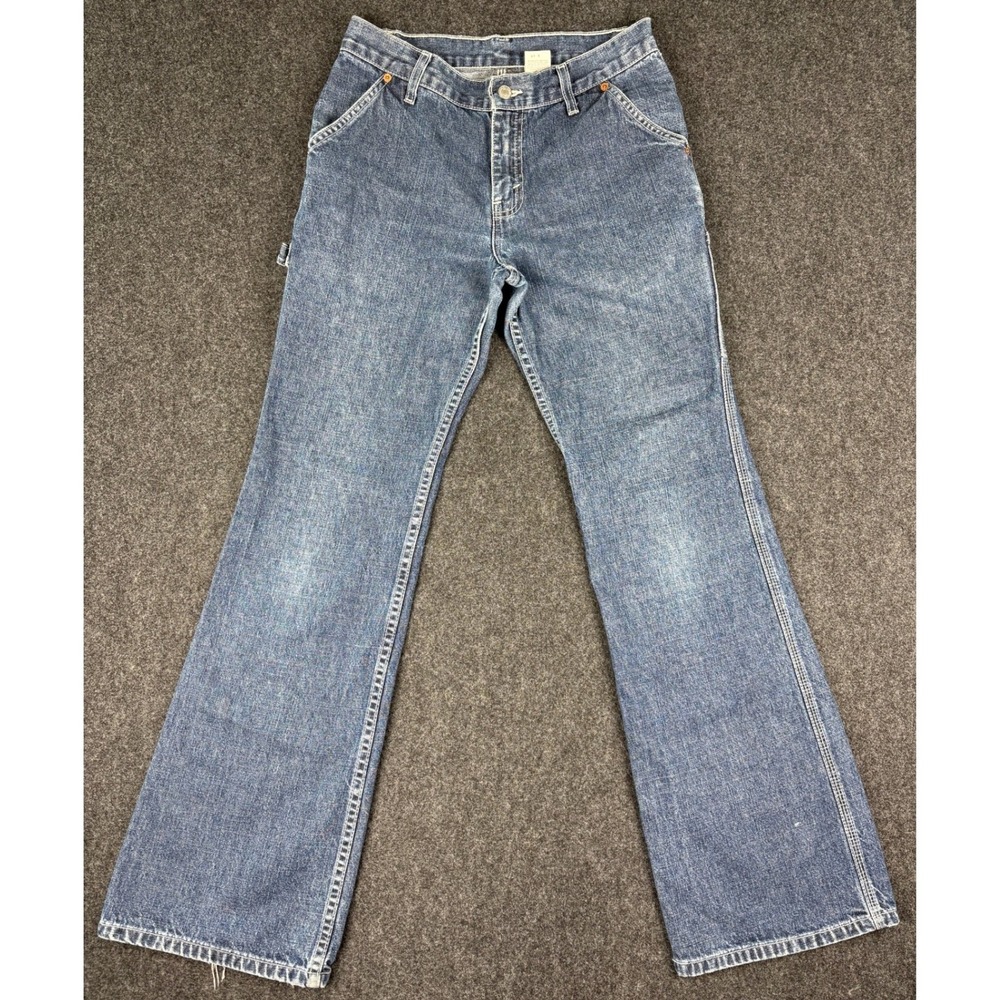 Vintage Levis 579 Carpenter Jeans Womens 9 Long Made in USA Blue Flare‎ Denim